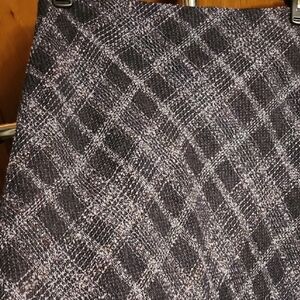 LOFT Black and Purple Plaid Pencil Skirt